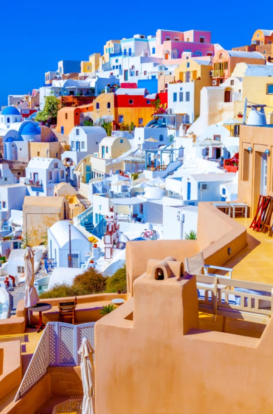 a group of colorful buildings