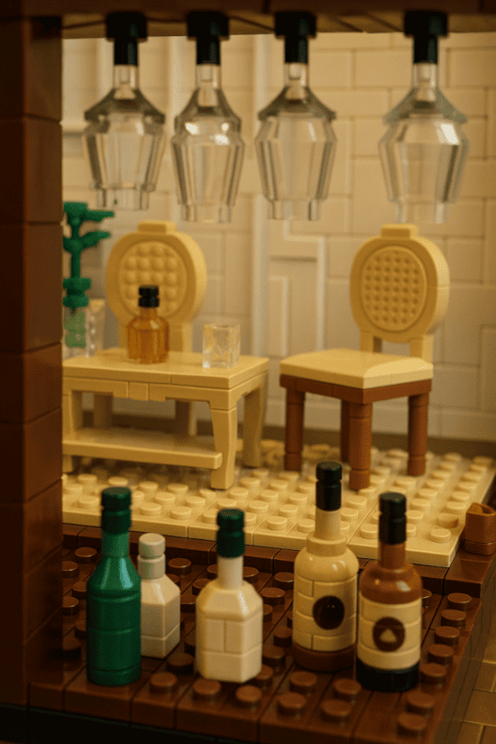 a group of bottles on a table