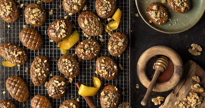 a group of cookies on a grill