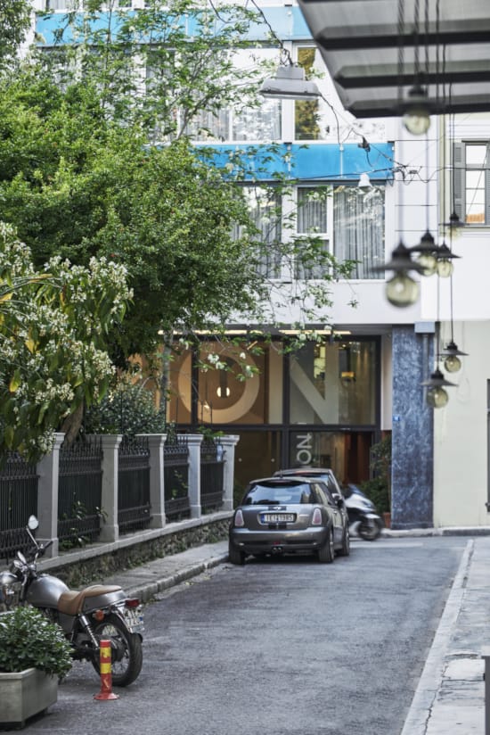 a motorcycle parked on the side of a street