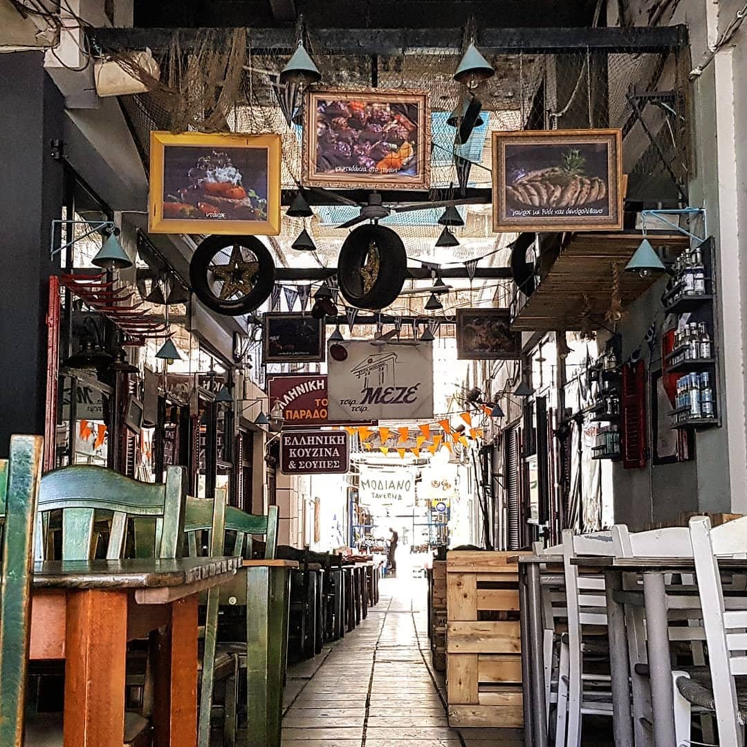 a room with many signs and objects