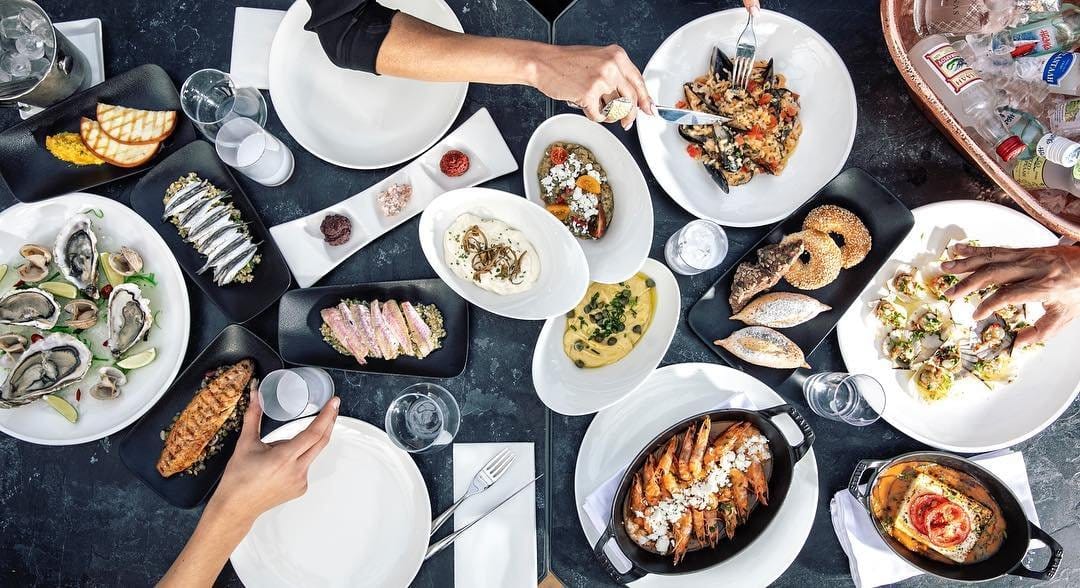 a table full of food