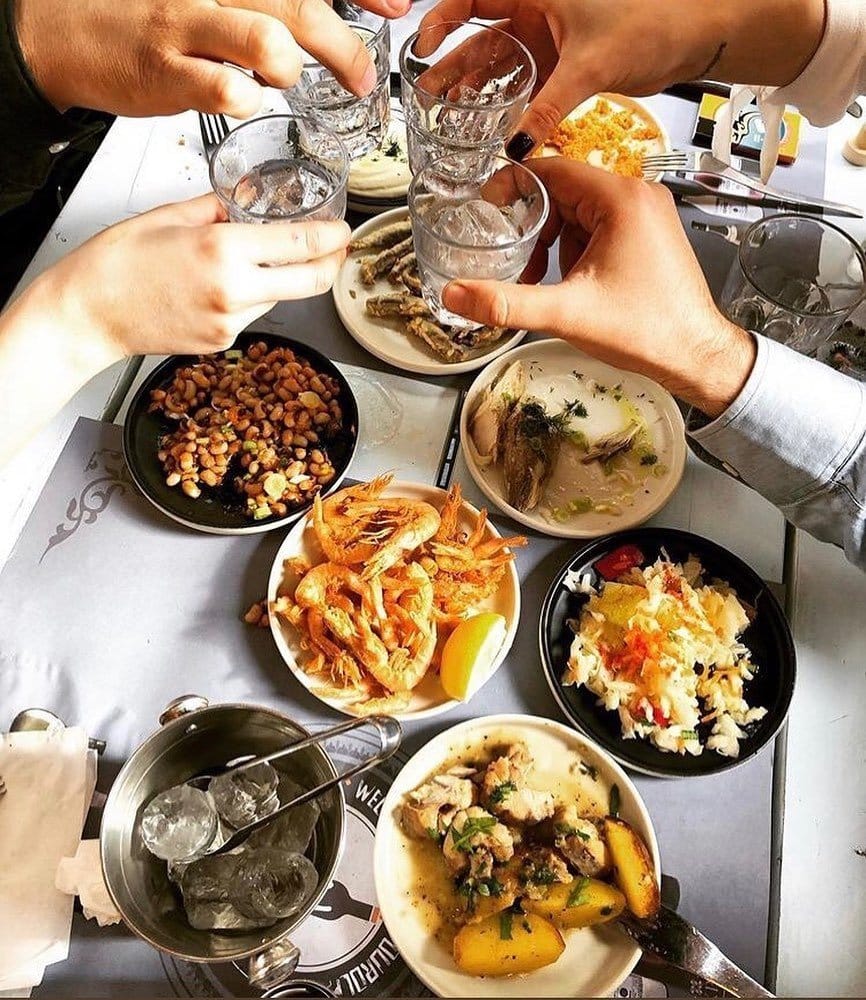 a table full of food