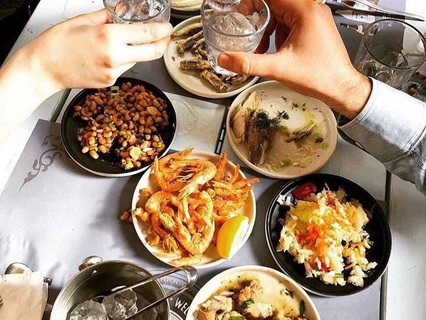 a table full of food