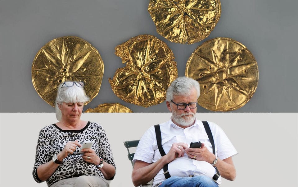 a man and woman sitting in chairs