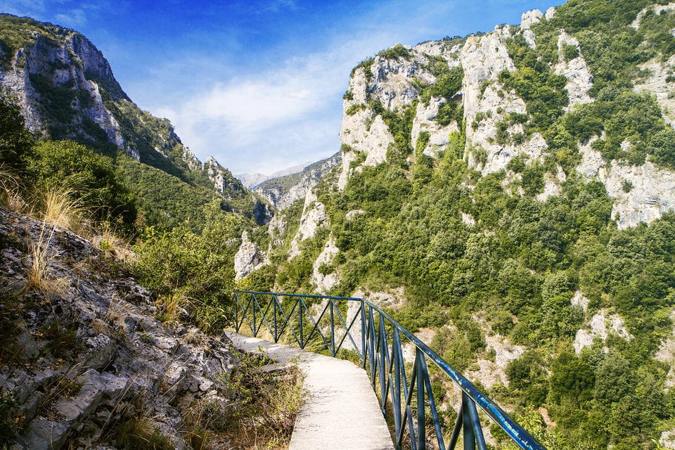 a bridge going over a mountain