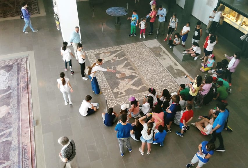 a group of people in a room