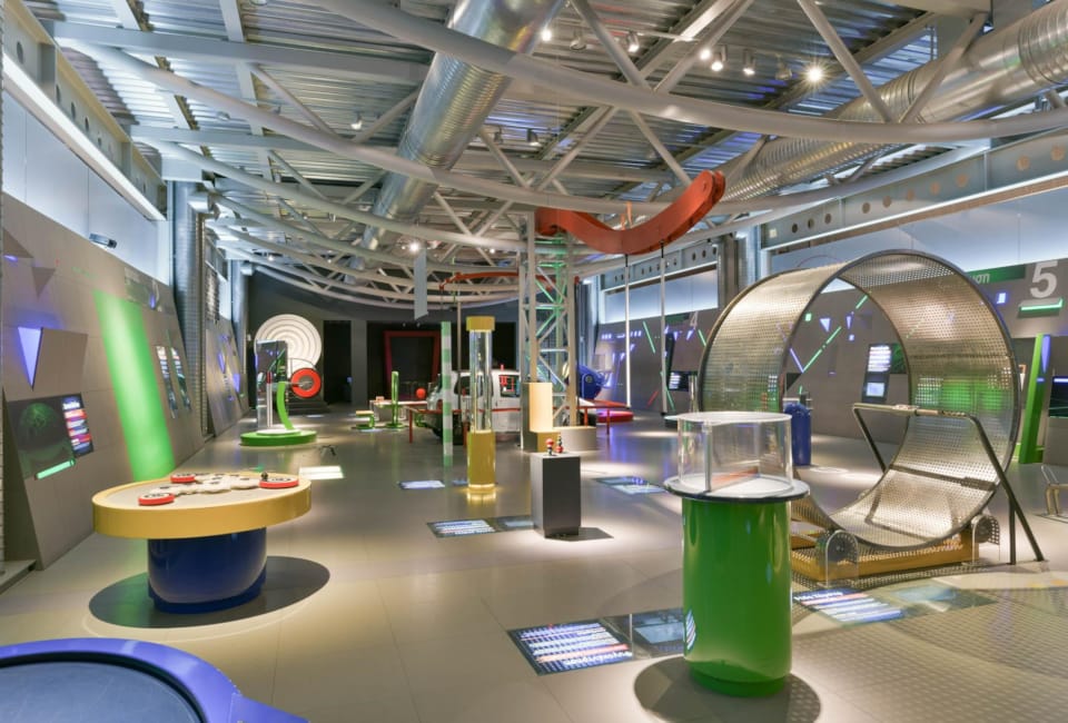 a room with a table and chairs