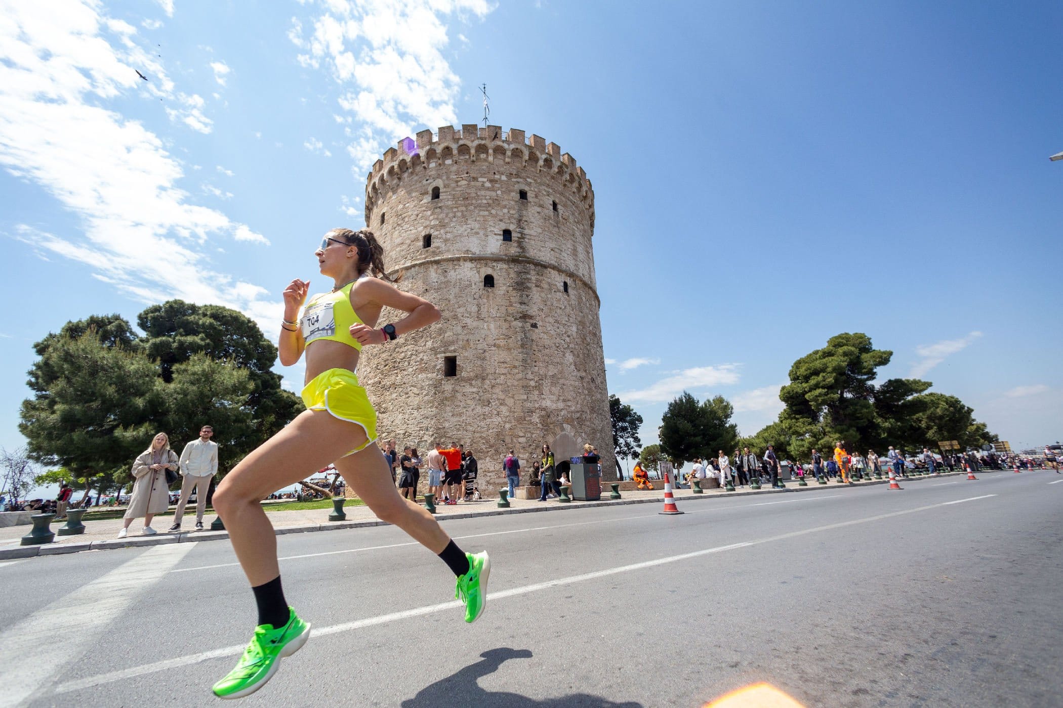 a person running in a race