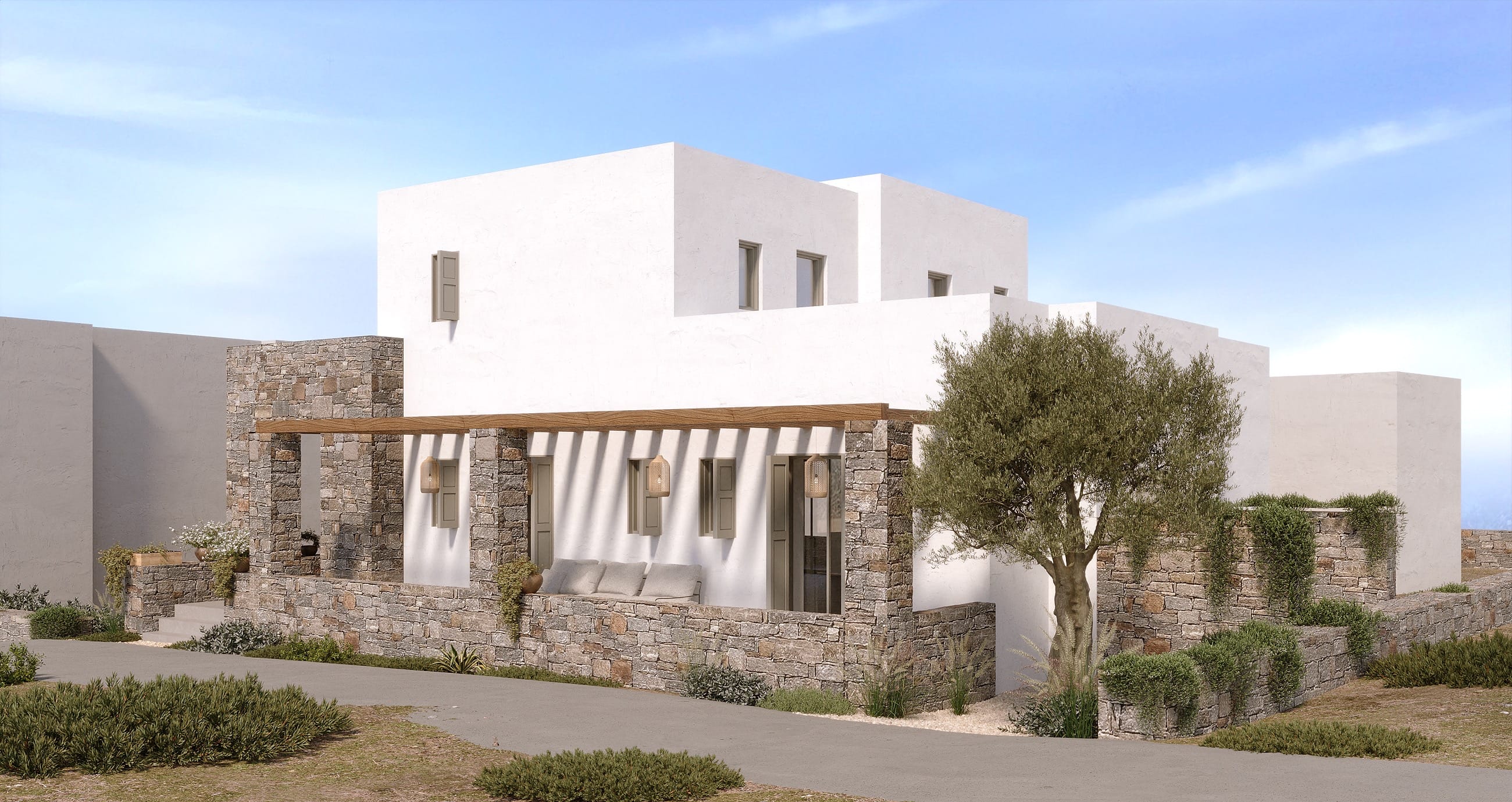 a white building with columns