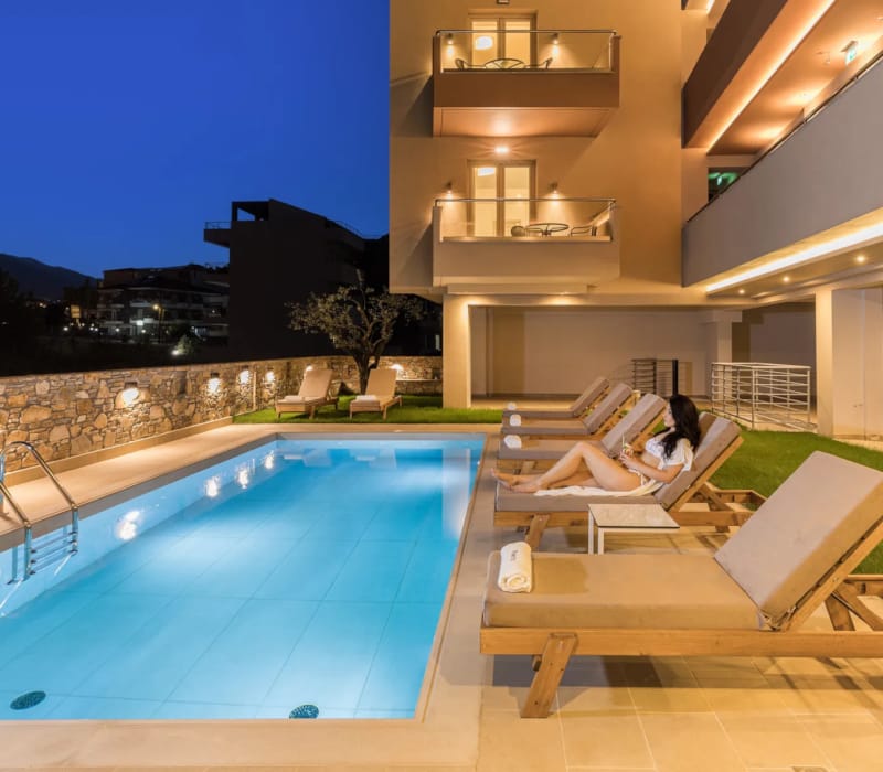 a swimming pool in a house