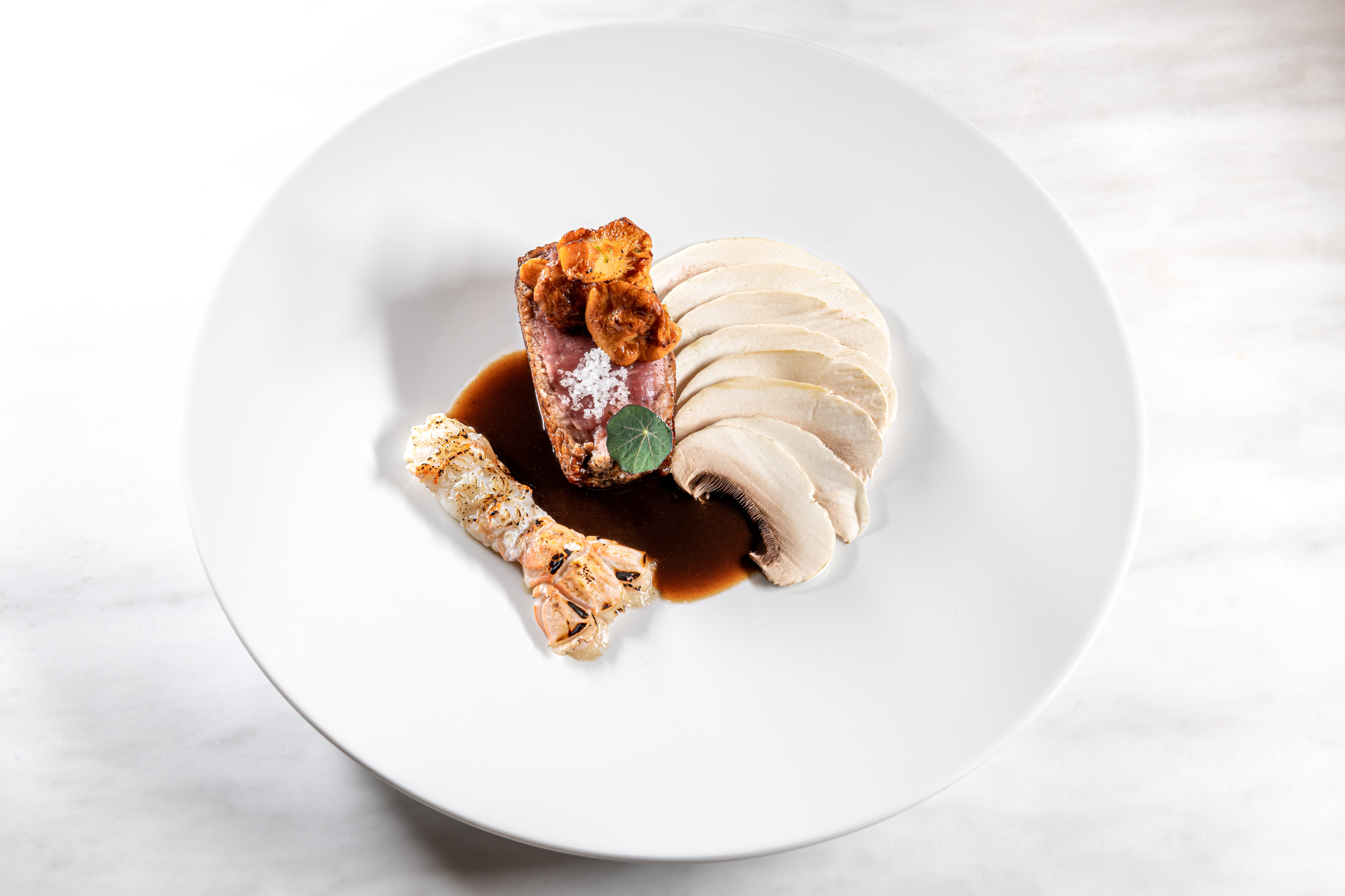 a plate with food on it