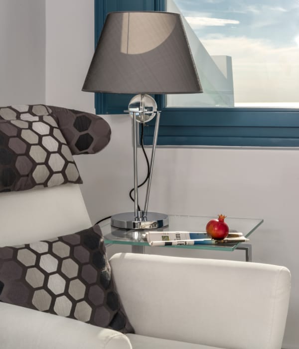 a lamp on a table