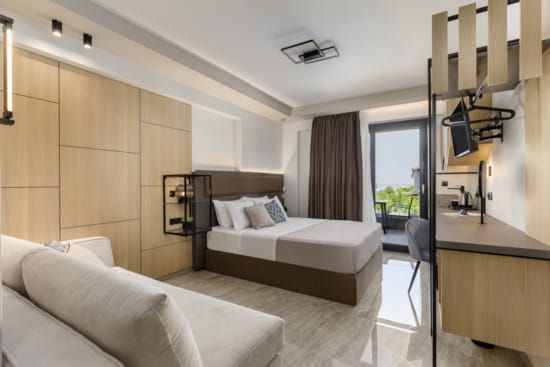 a room with a bed and a couch