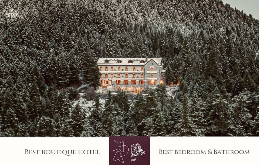 a building surrounded by trees