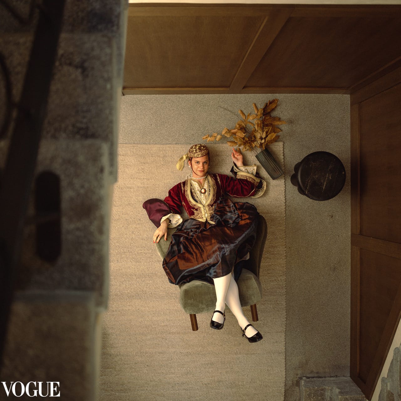 a person sitting on a chair