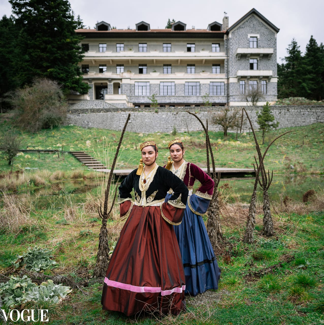 a man and woman in traditional dress