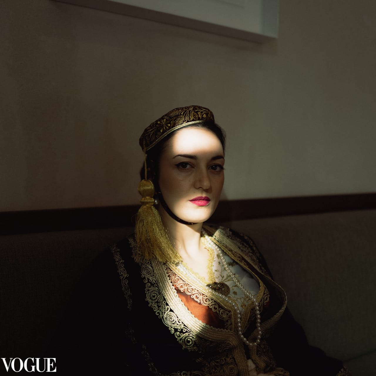 a person in a black dress