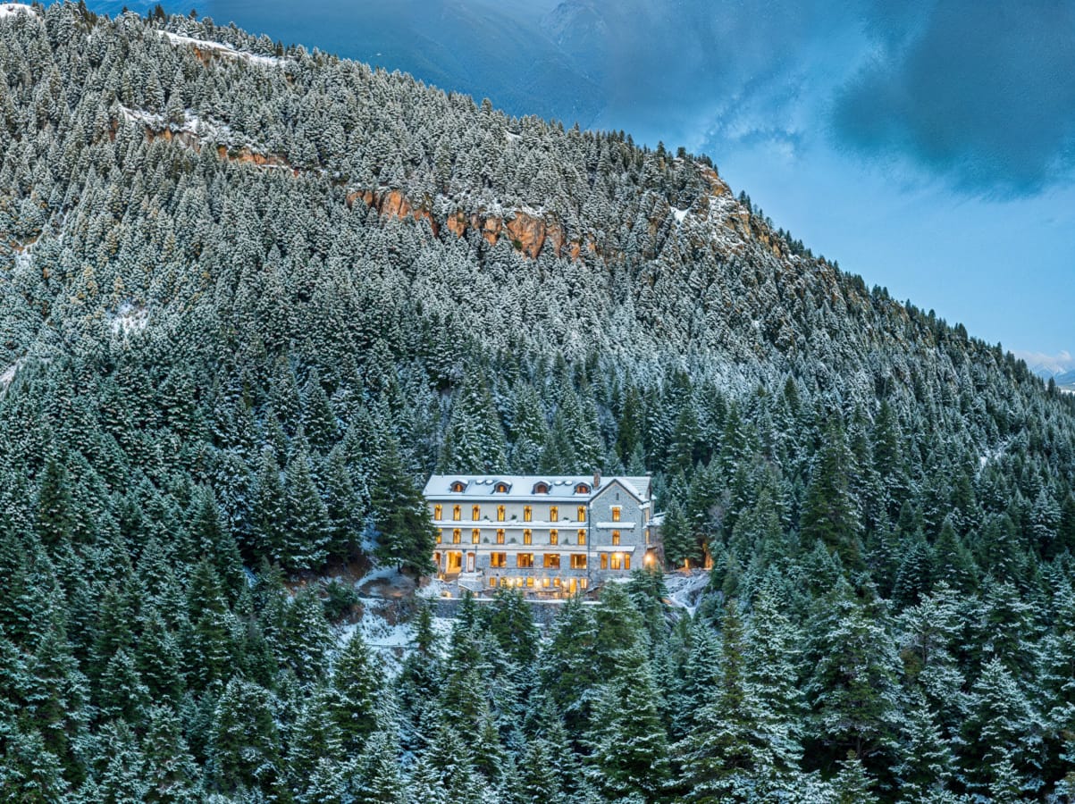 a building on a mountain