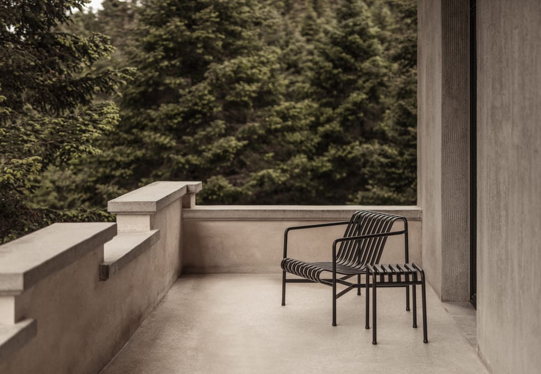 a chair and a table outside