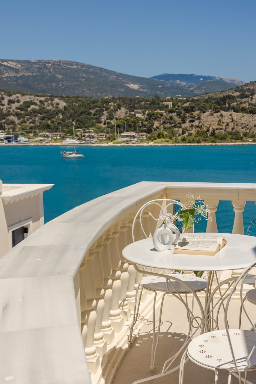 a deck overlooking a body of water