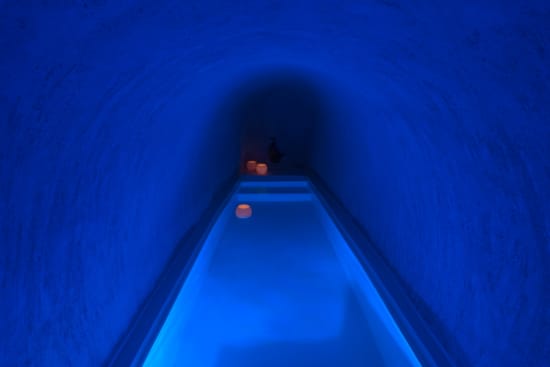 a person in a tunnel