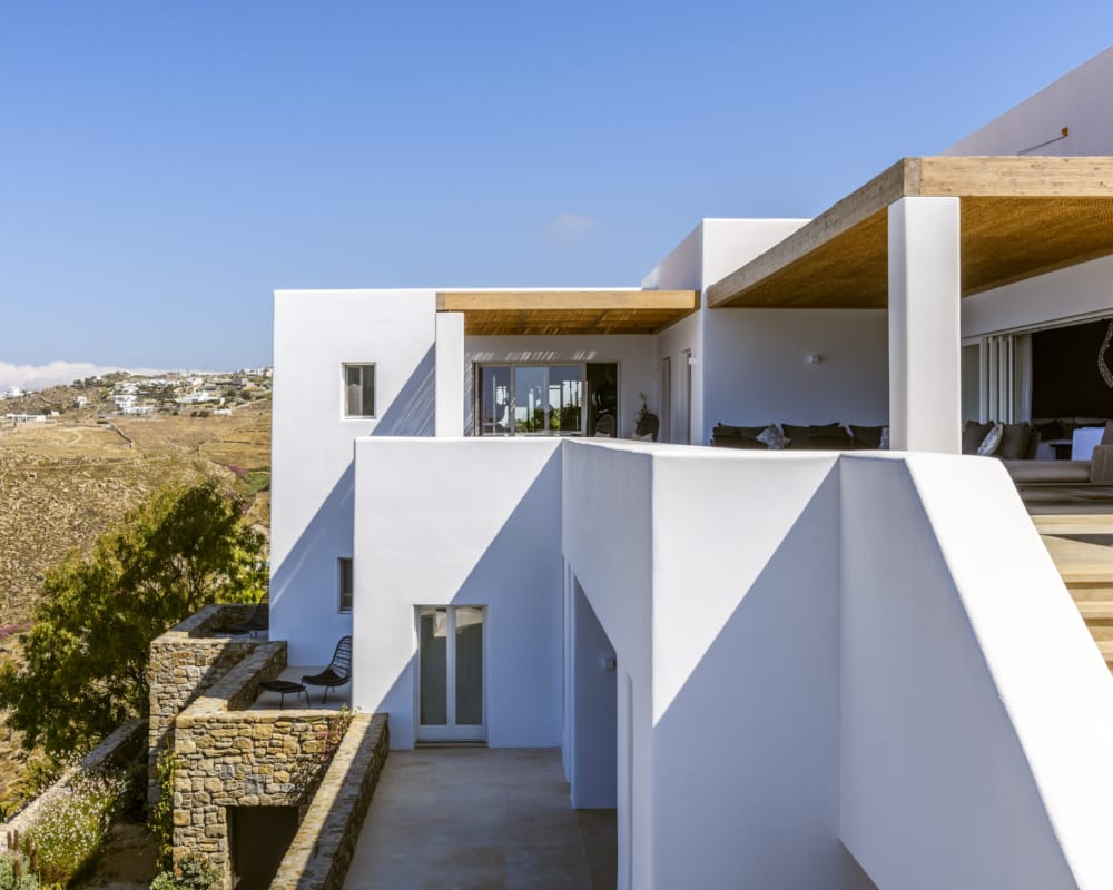 a house with a white roof