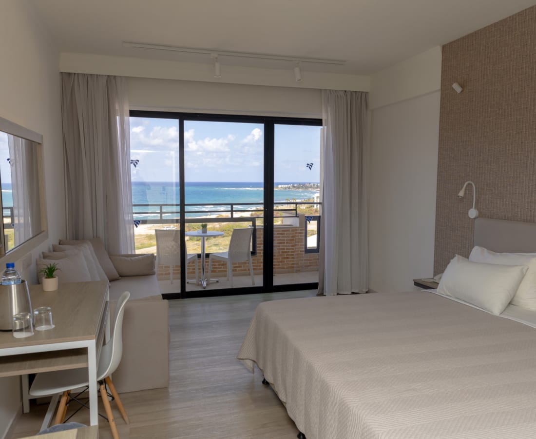 a pool next to a beach