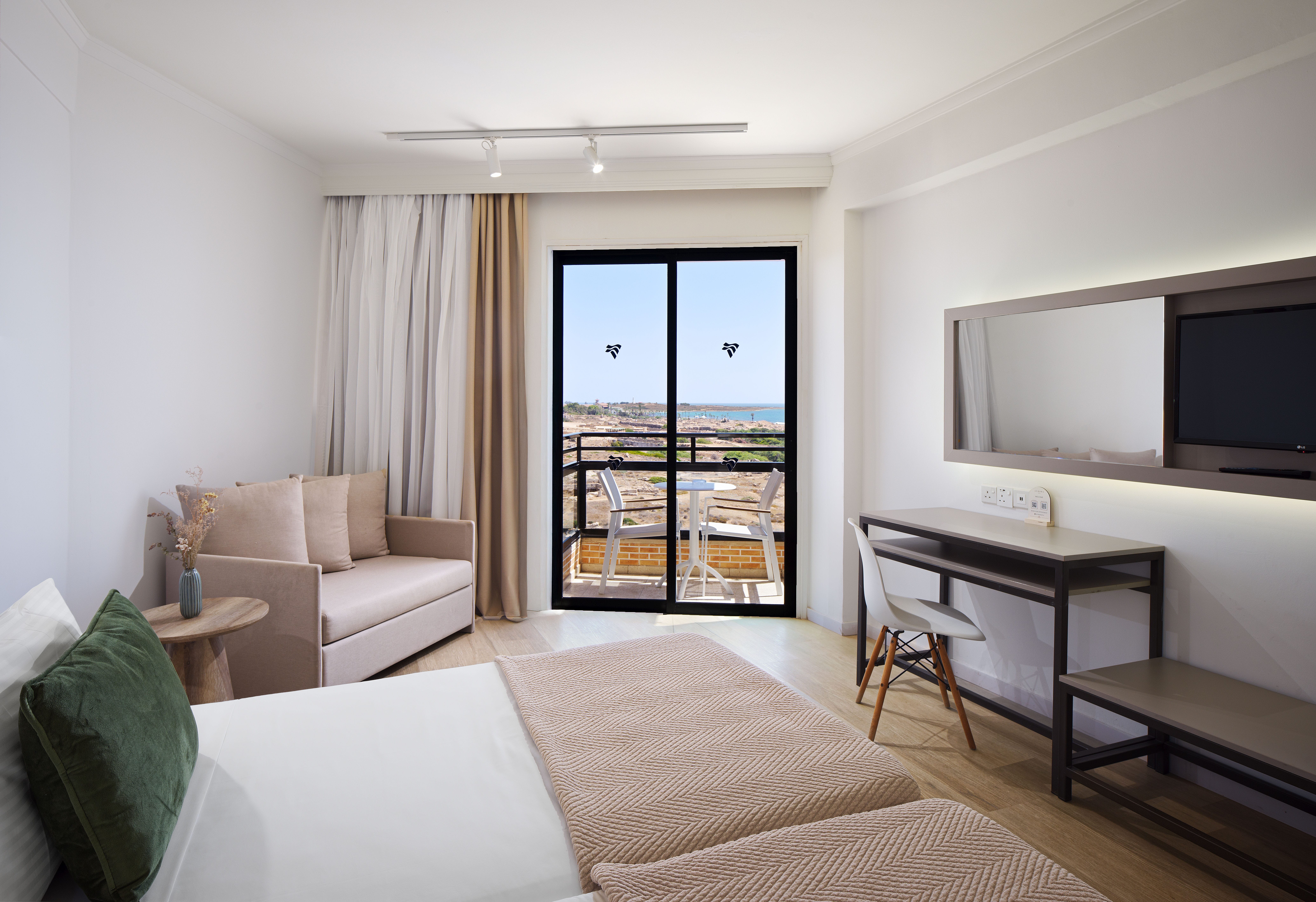 a bed in a room