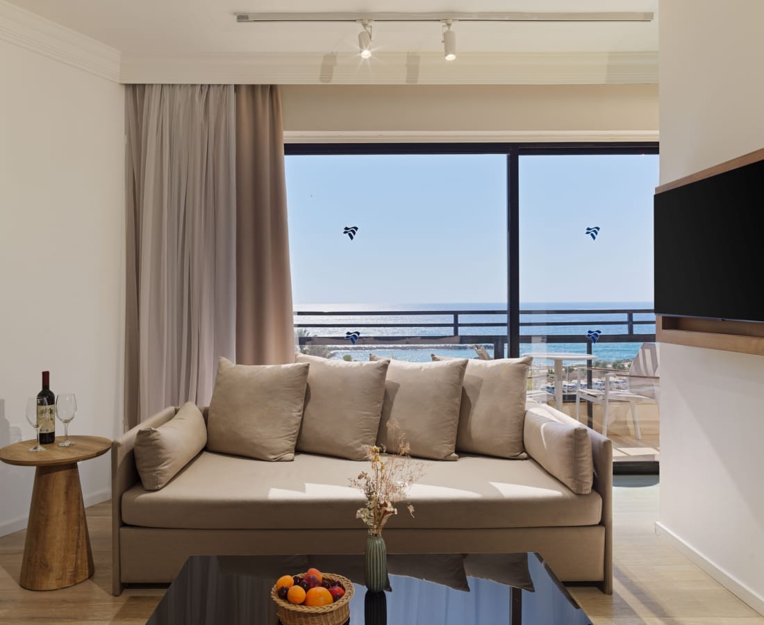 a living room with a couch and a television