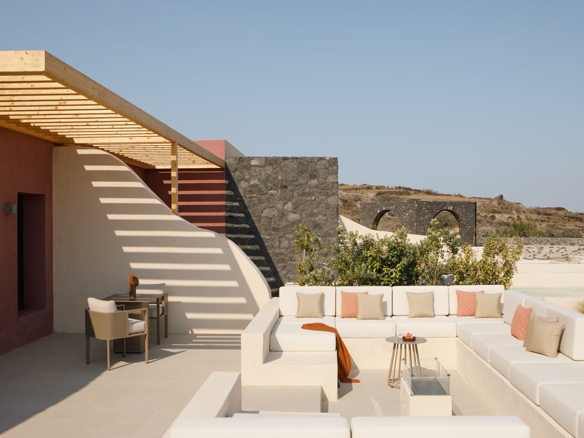 a house with a patio and a staircase