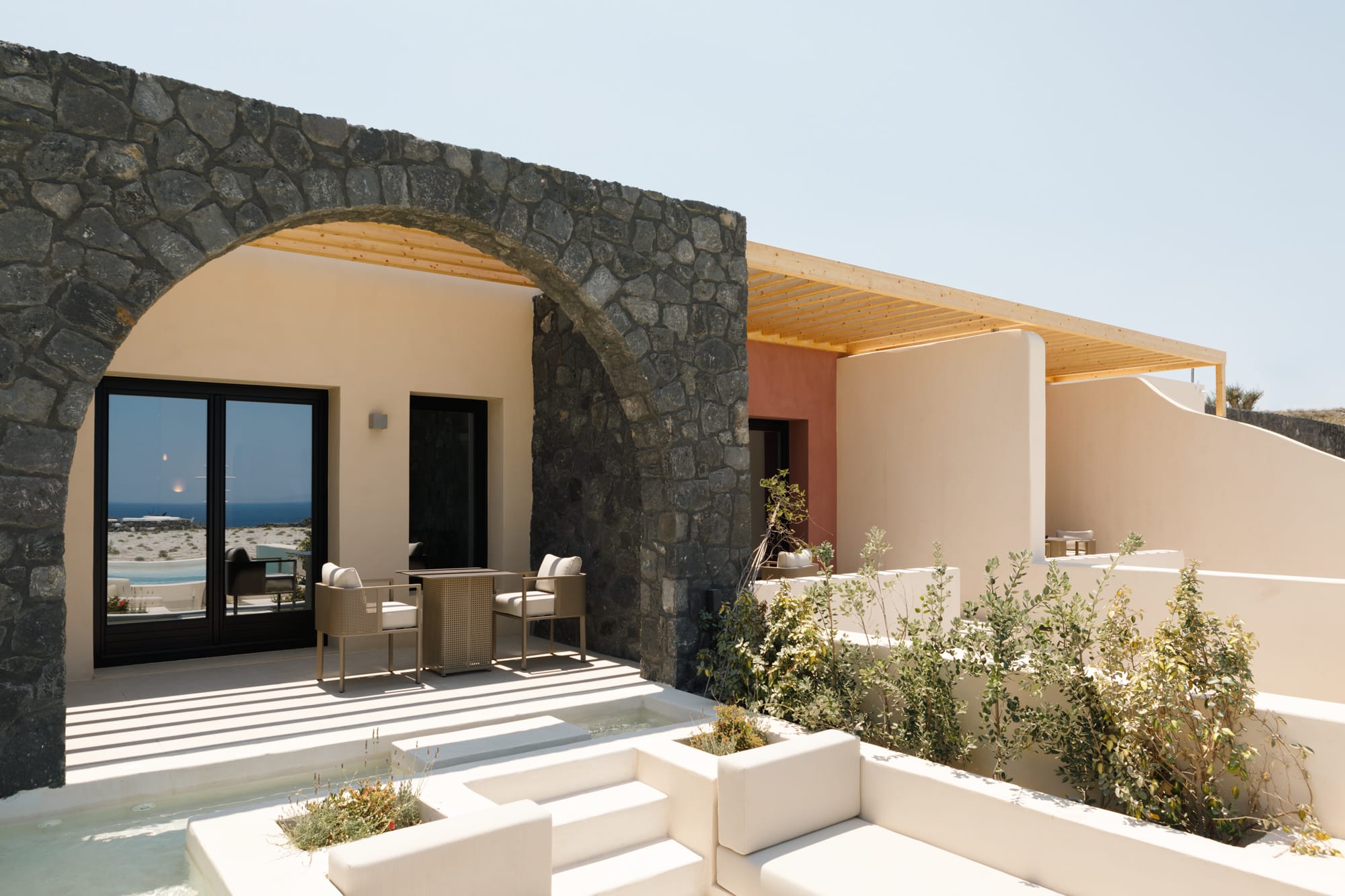 a house with a pool and patio