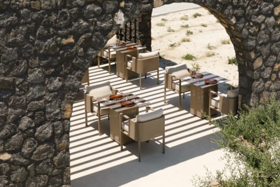 a building with a stone wall