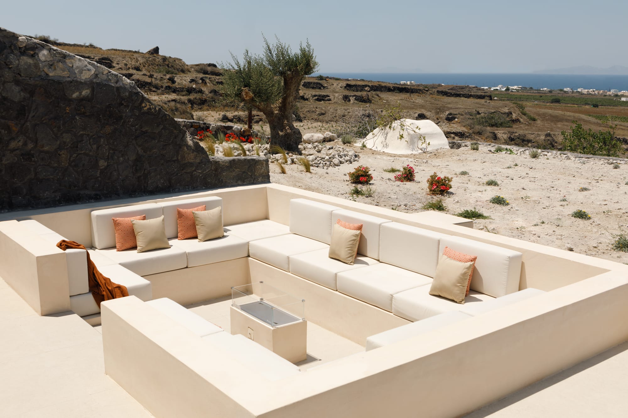 a white building with a white roof