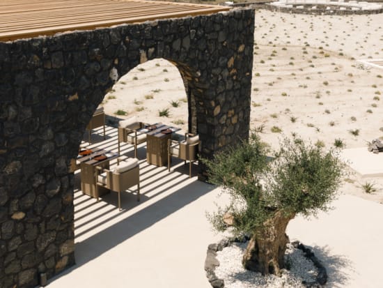 a building with a large archway