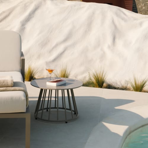 a table and chairs in a room