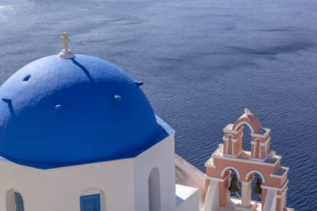 a blue dome on a building