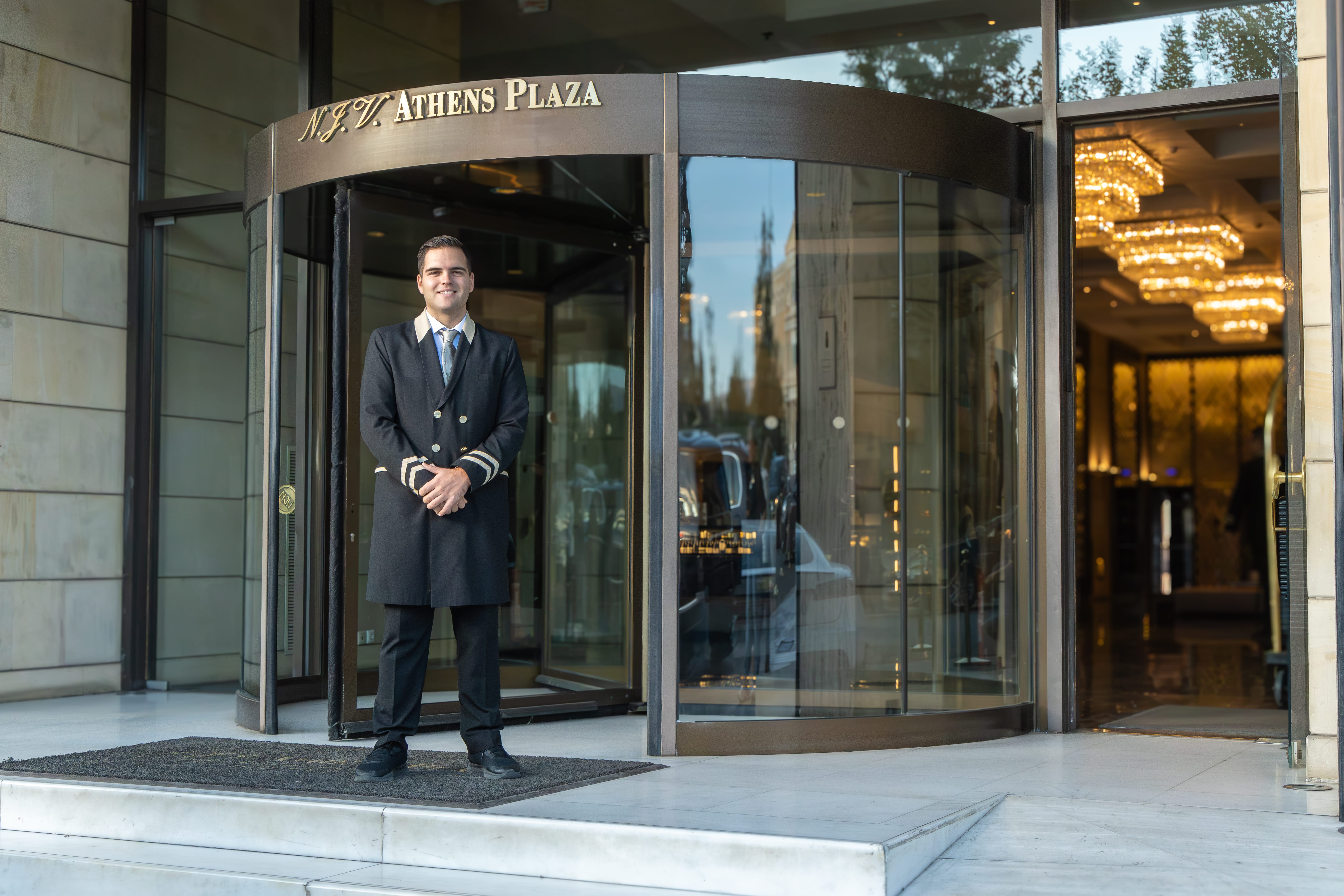 a person standing in front of a building
