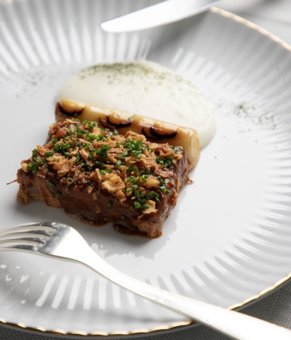 a piece of food on a plate