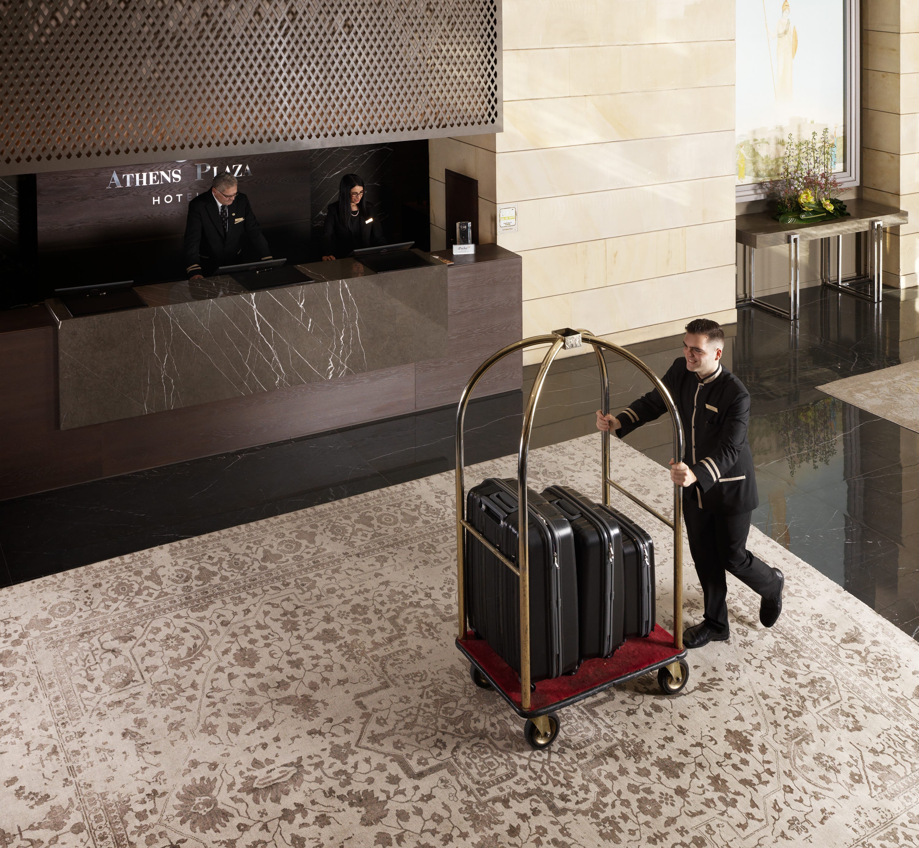 a person pulling a suitcase