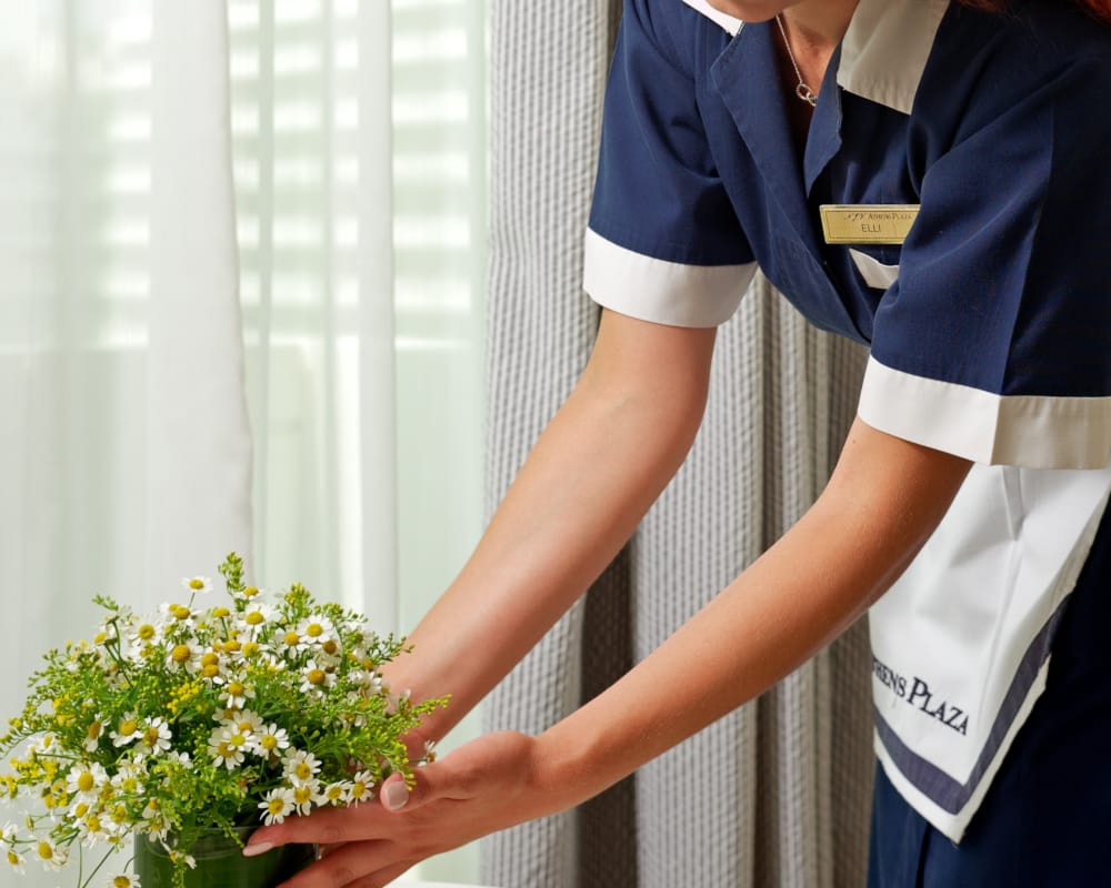 a woman in a blue coat