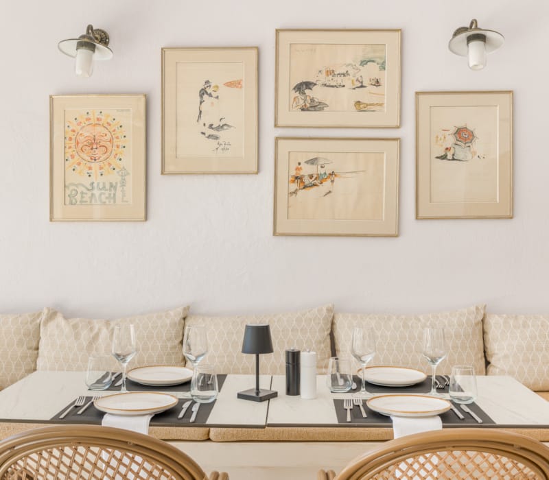 a table with plates and glasses on it