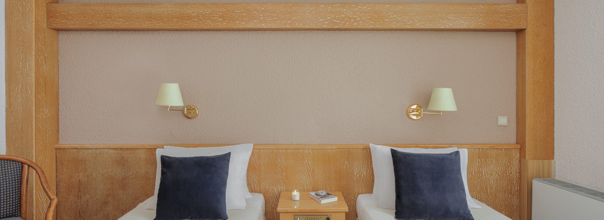 a room with two beds