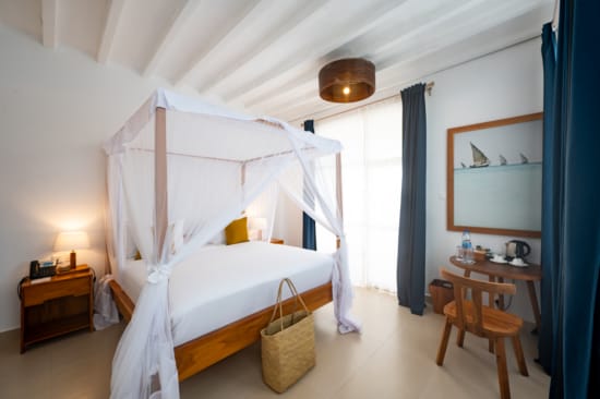 a bed in a room