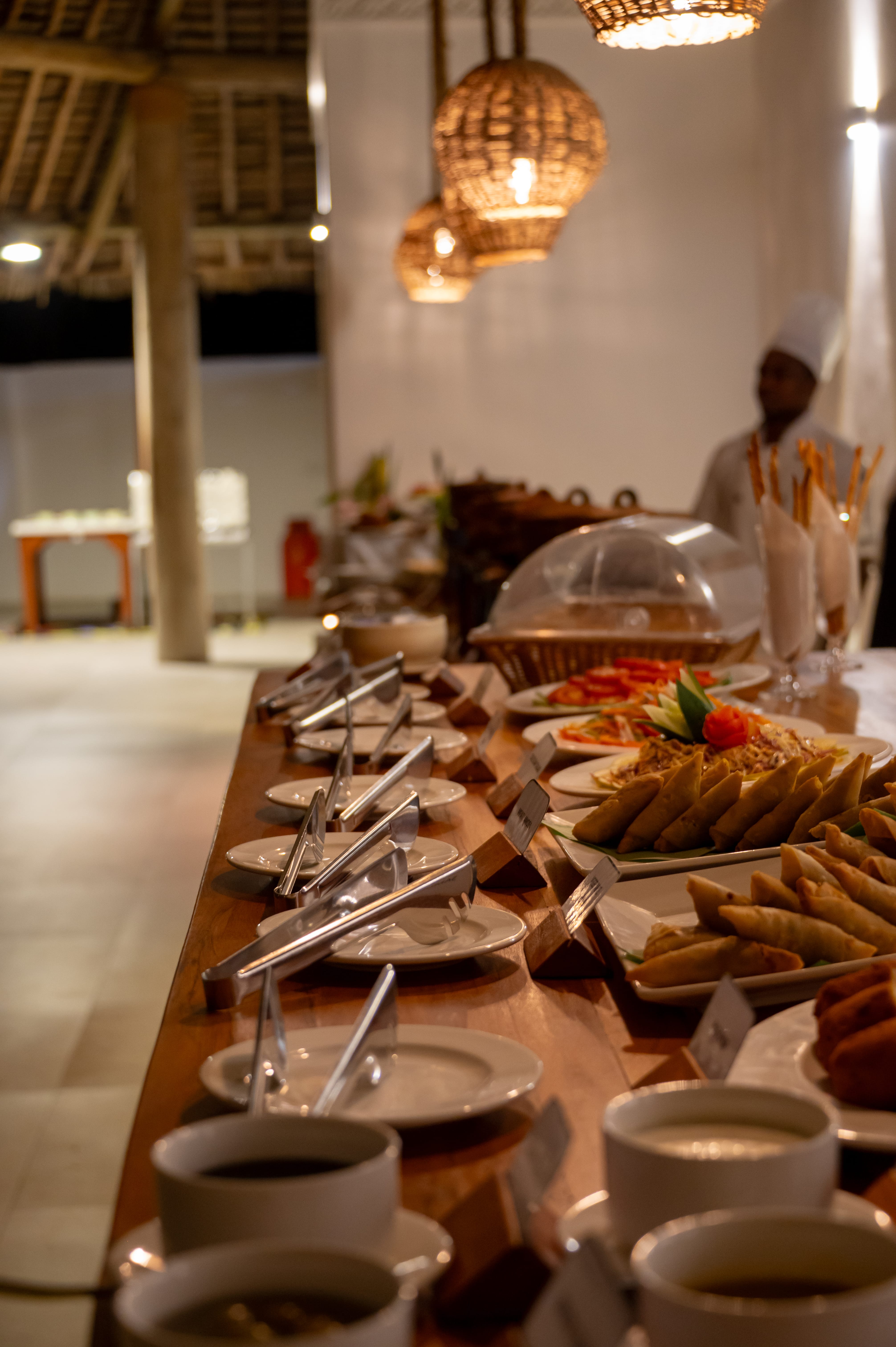 a table with food on it