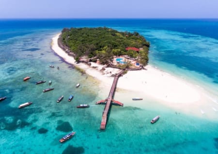 an island with a small island