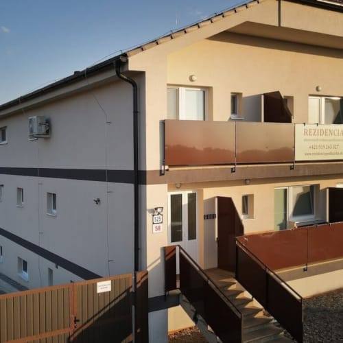 a building with a deck