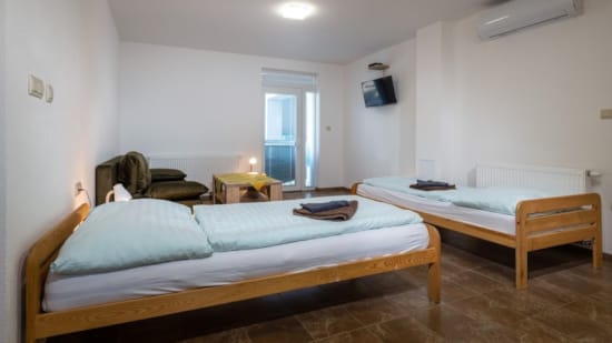 a room with two beds