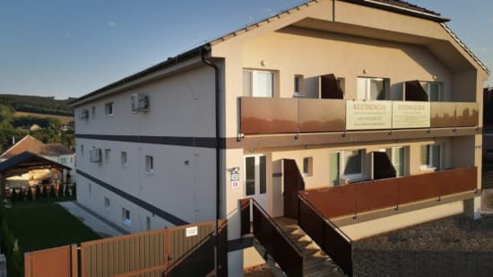 a building with a deck