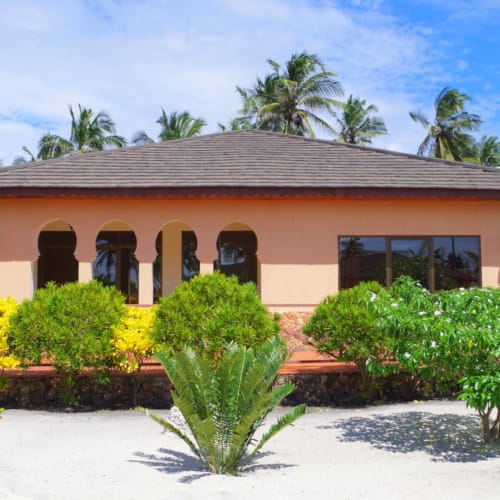 a house with a large front yard